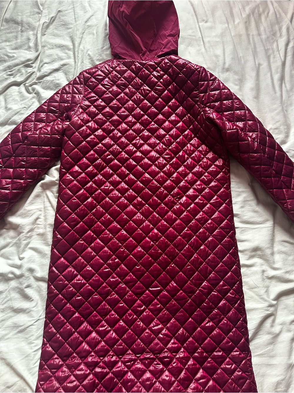 Pajar Canada Peridot Diamond Quilted Longline Hooded Shacket Pink Size S - Picture 16 of 16